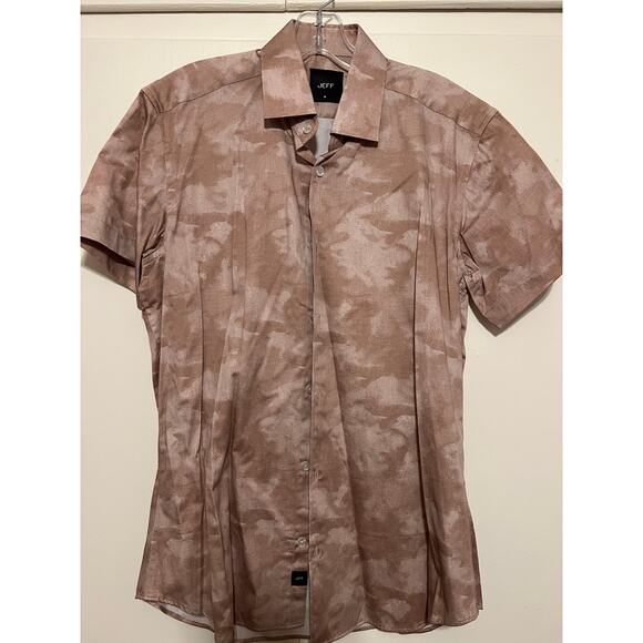 Men's Jeff Short Sleeve Button Down Collared Shirt Medium - Picture 1 of 3